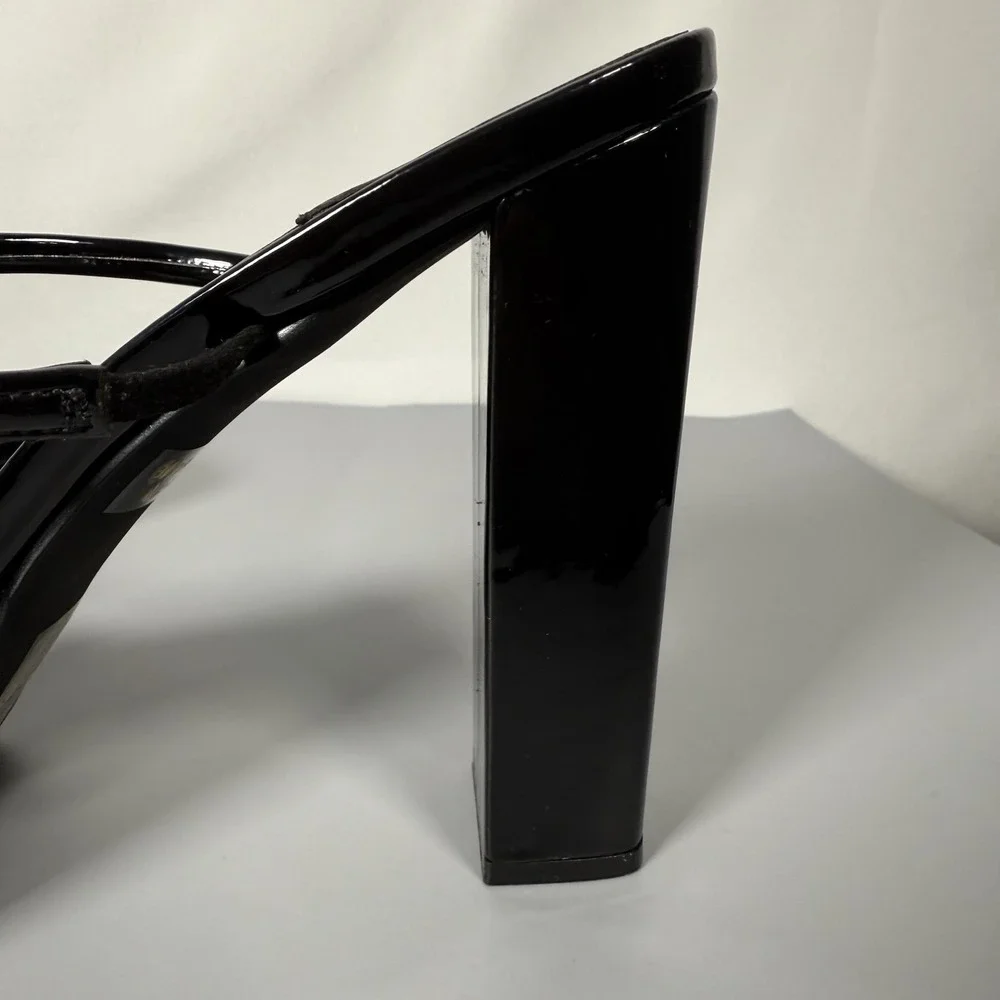 Jeffrey Campbell Hustler Platform‎ Heel Black Patent Leather 7.5